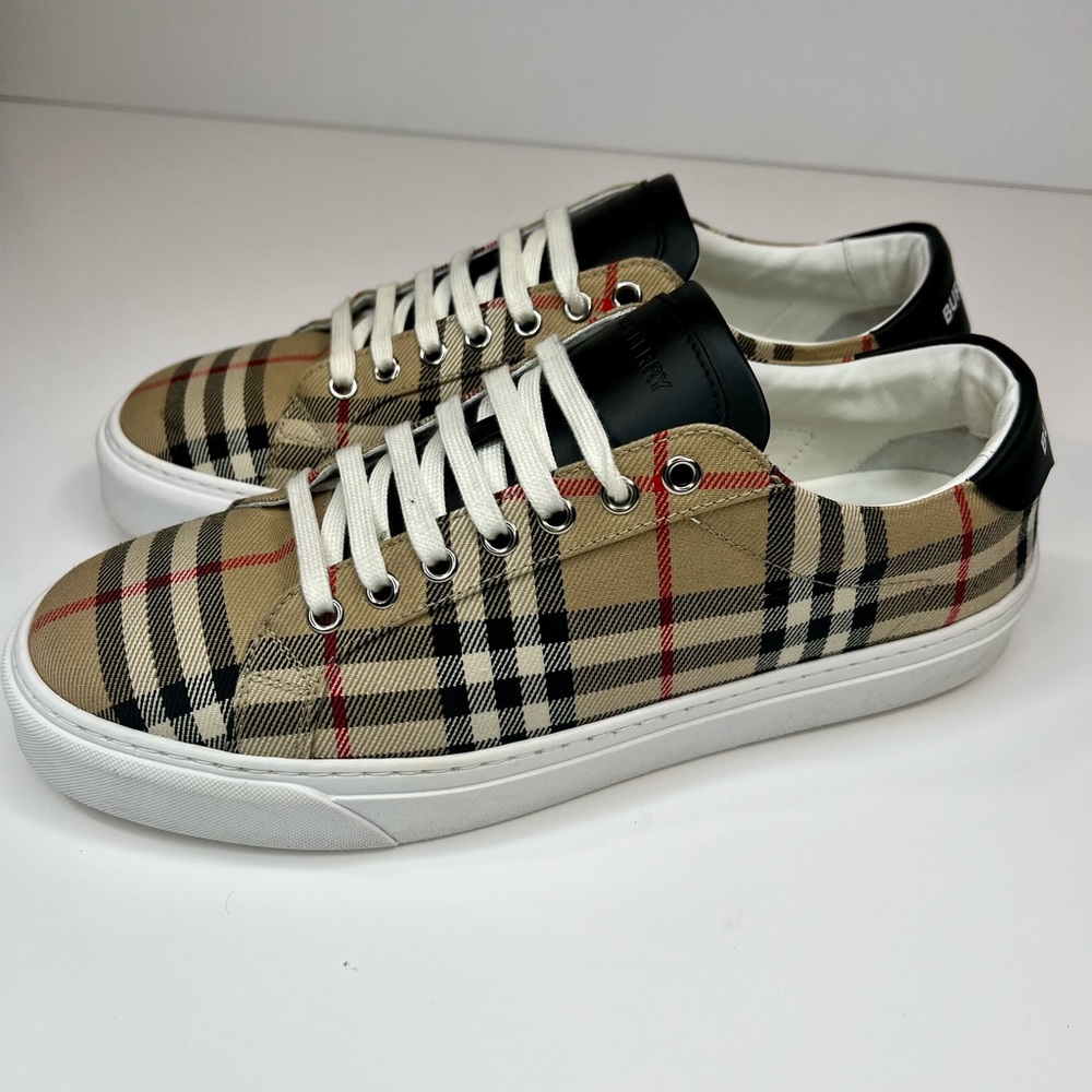 Burberry Check Canvas Low-Top  Sneaker - Picture 2 of 7
